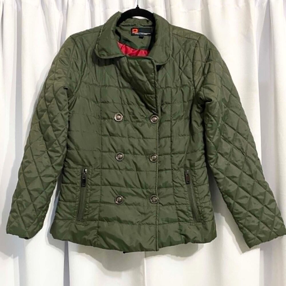 Dollhouse Olive Green Quilted Peacoat Jacket – Women’s Medium